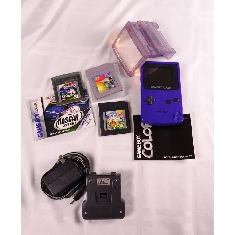 Nintendo Game Boy Color CGB-001 Console, 3 games‎ and accessories. TESTED Works.